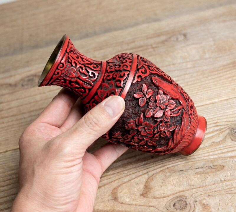 中国 清時代 在銘手描き花瓶 美術品 激安骨董品古美術 DE978B14-2