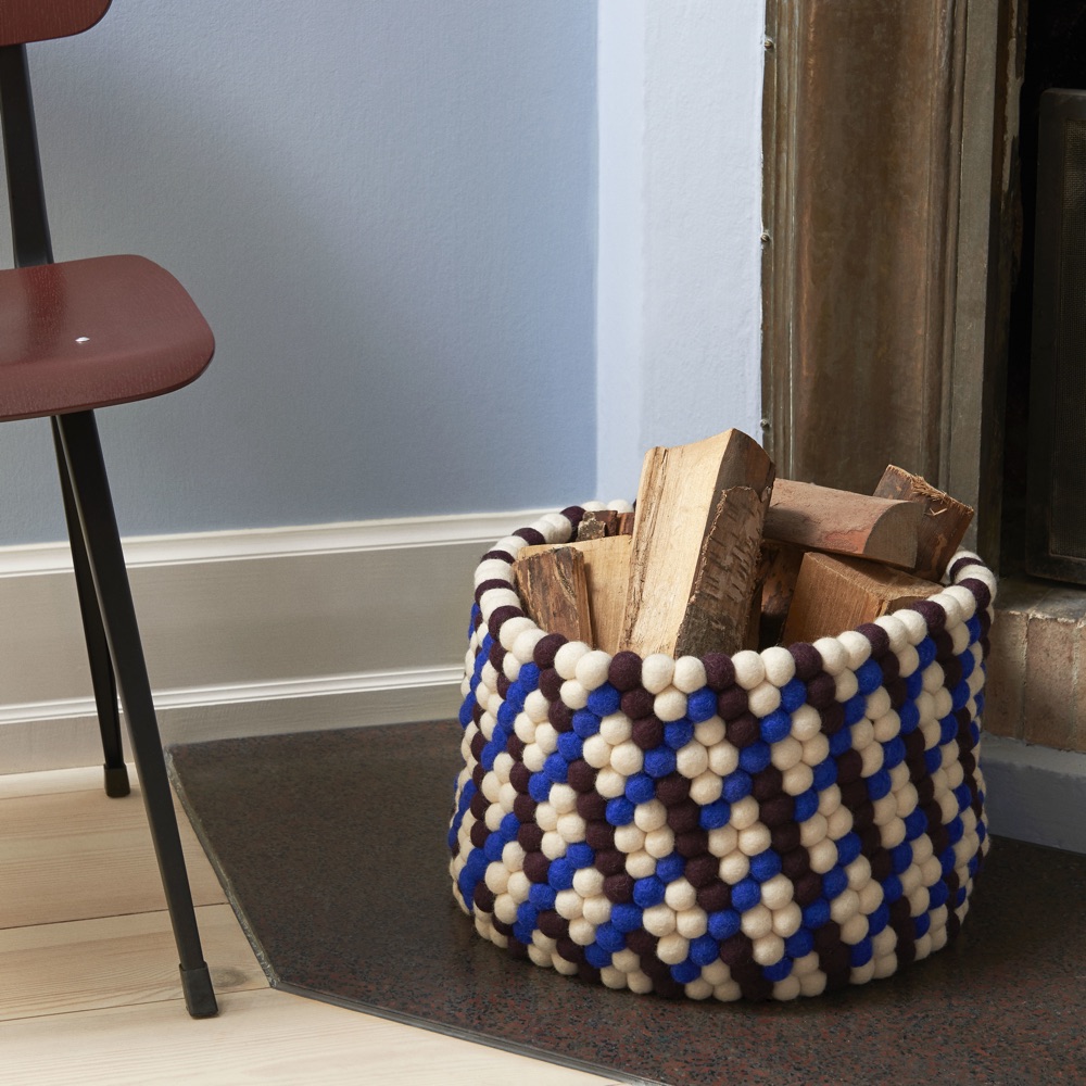 HAY Bead Basket Burgundy Weave - The Cushion Shop