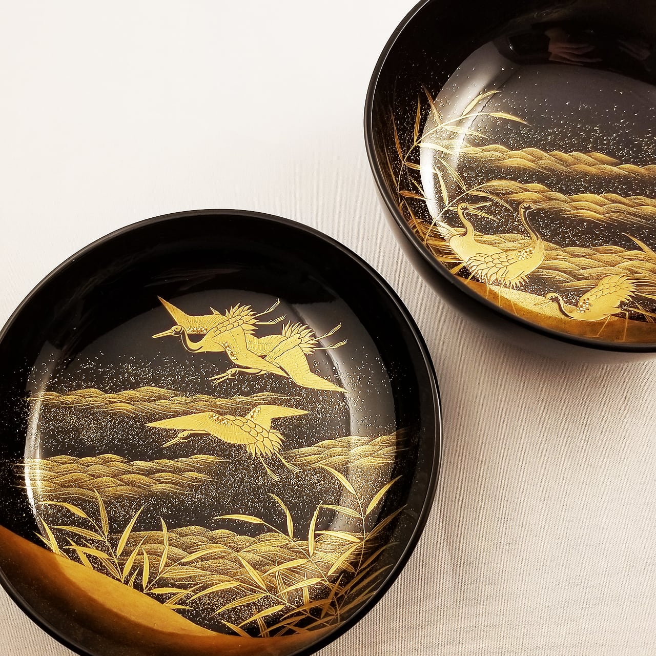 デッドストック！極上秋草蒔絵の美しい夫婦椀（検輪島塗蒔絵椀雑煮椀