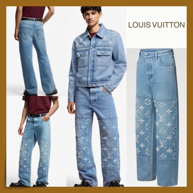 LOUIS VUITTON】ダメージ加工◎Indigo デニムスケートジーンズ (Louis