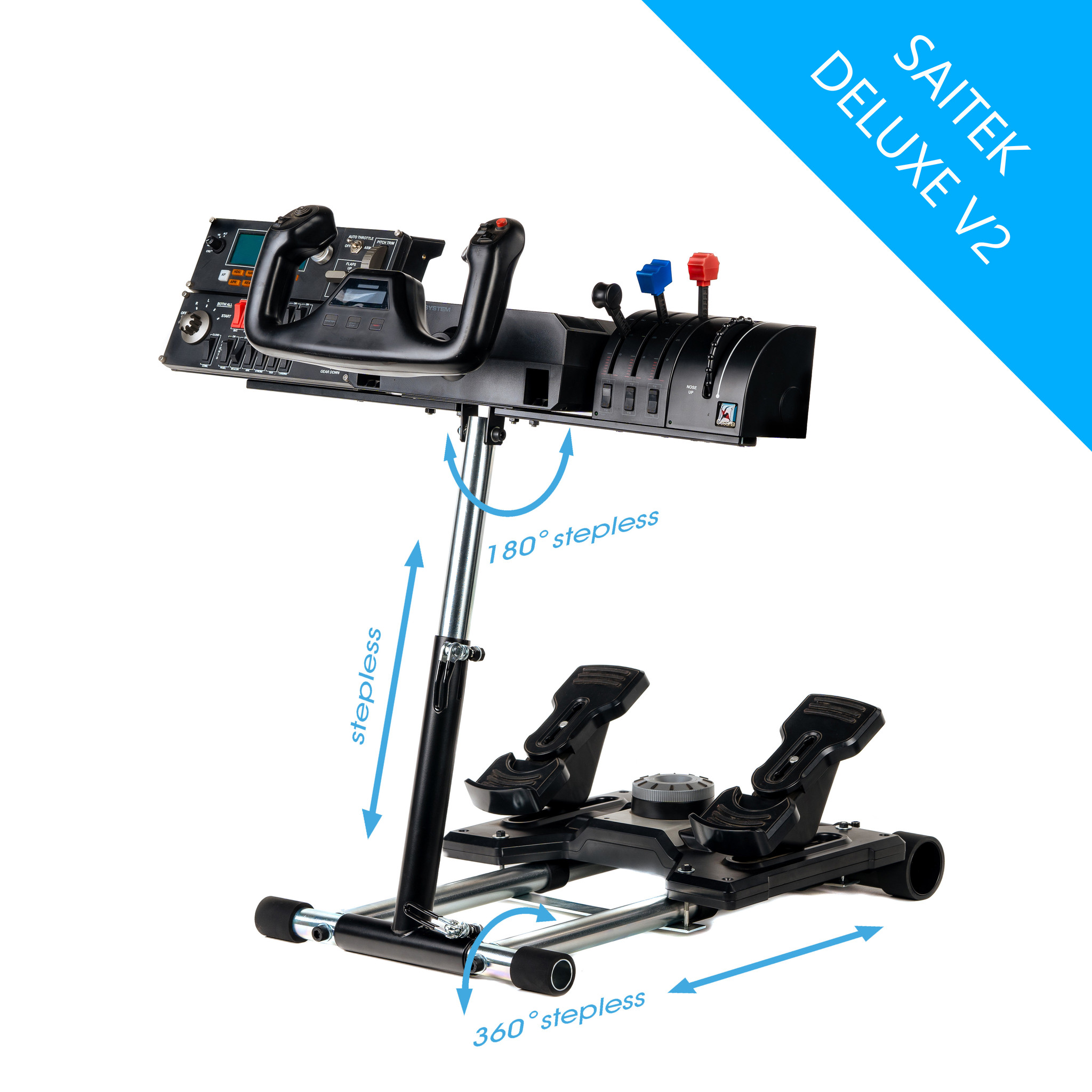 WheelStandPro Stand for Saitek Pro Flight Yoke and Pedals - Ships