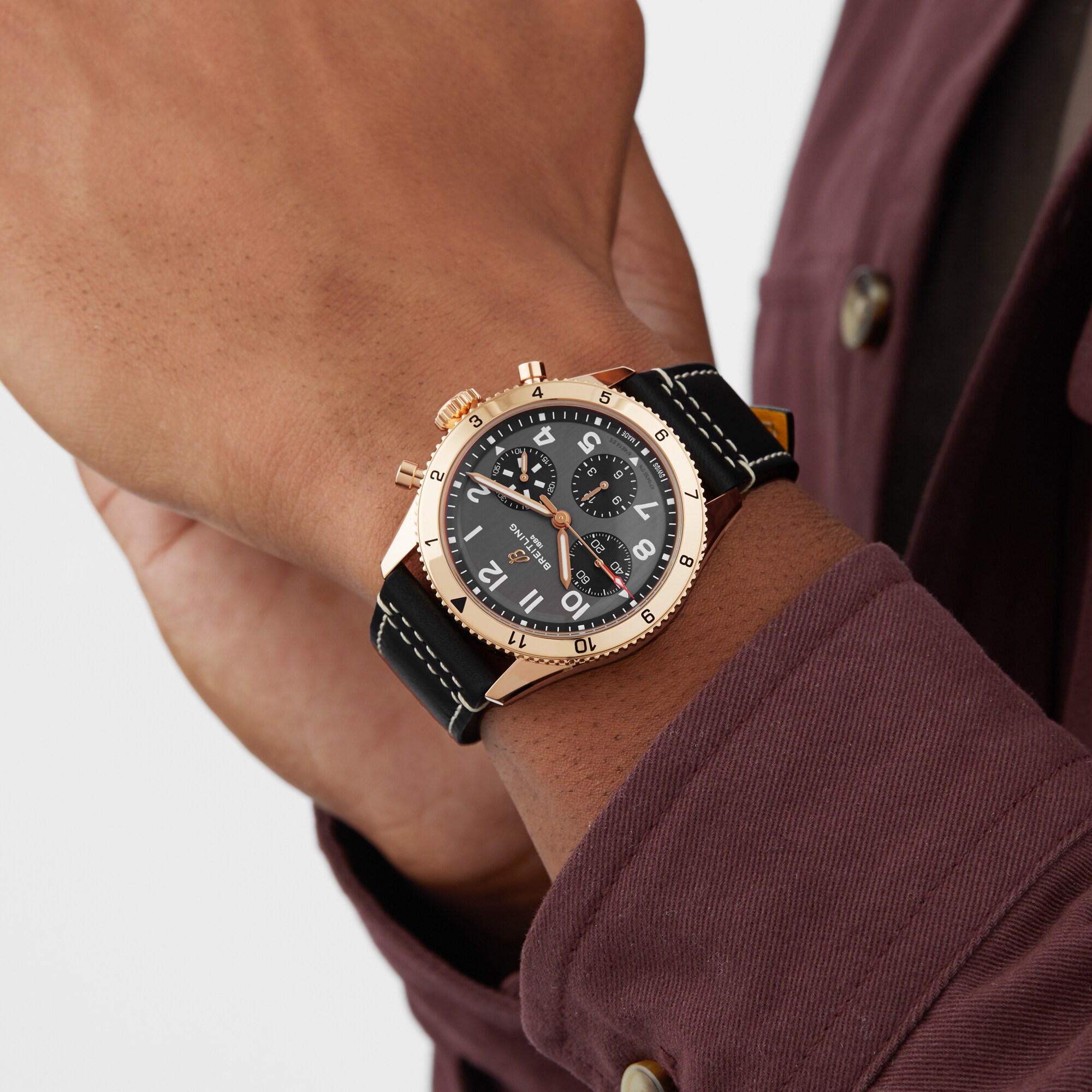 Breitling Classic AVI Chronograph 42 P-51 Mustang 18K Red Gold