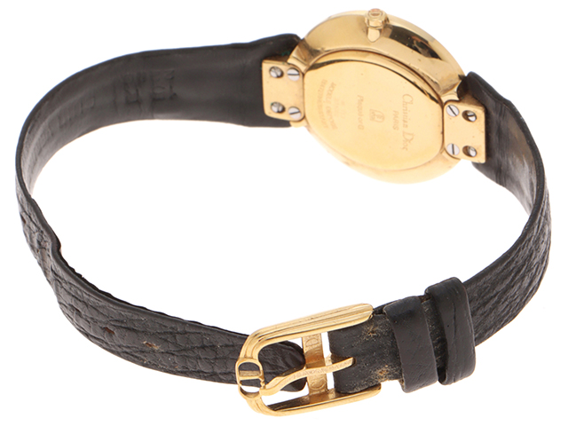 Dior ディオール 腕時計 バギラ GP/革 ブラック D46-153 クォーツ