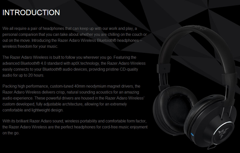 Buy Razer Adaro Wireless Bluetooth Headphones [RZ-ADARO-WIRELESS