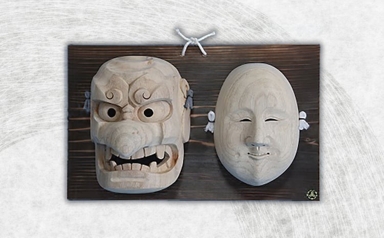 高千穂神楽面（対・白木） | 神楽 神楽面 夜神楽 伝統 伝統工芸品 工芸
