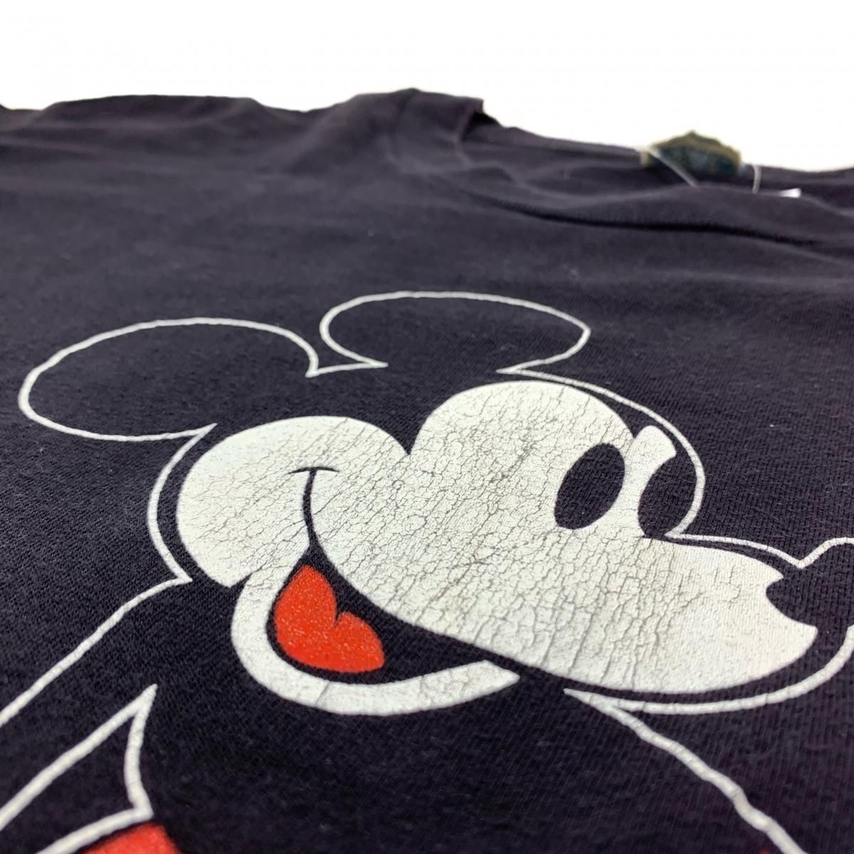 USA製 90s MICKEY MOUSE Print S/S Tee 黒 XL ミッキーマウス 半袖 T
