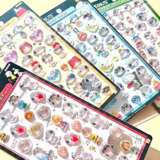 正規品】PEANUTS スヌーピーボンボンドロップシールミニ4種類セット