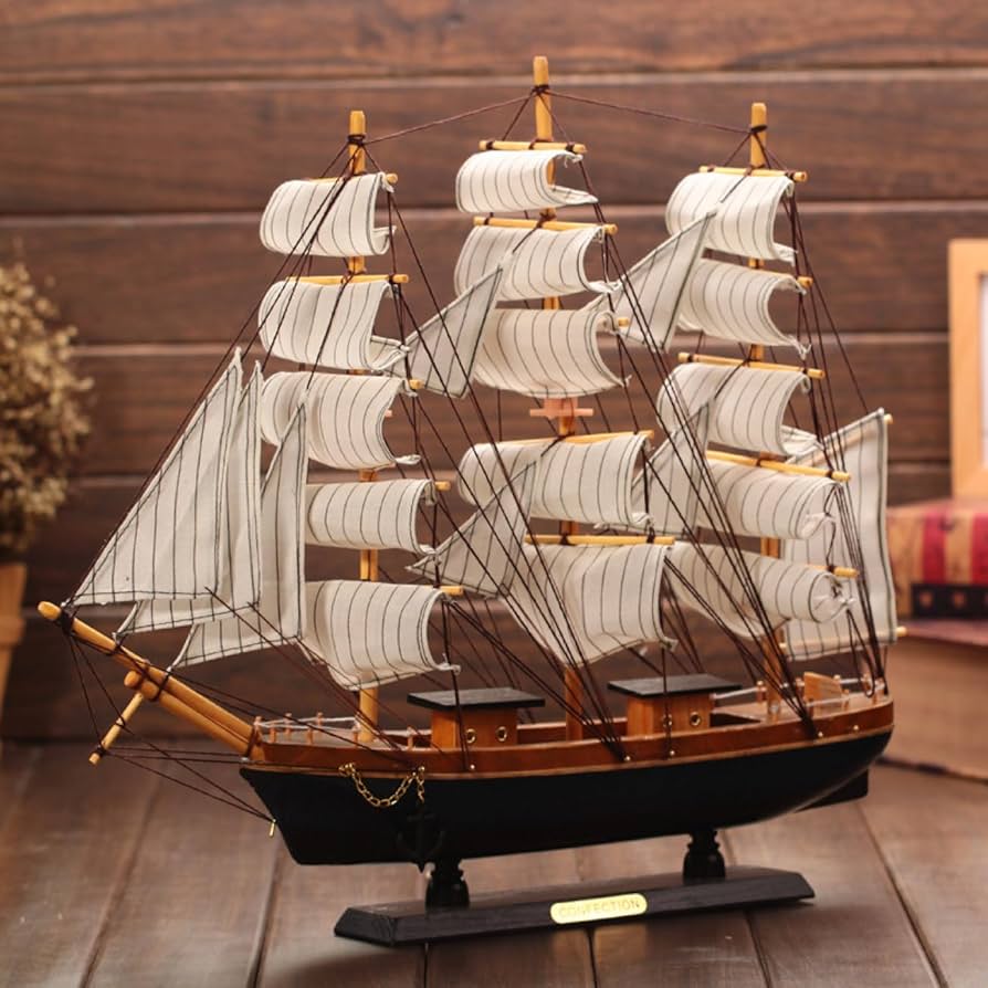 Amazon.co.jp: SUNCN 置物 オブジェ 帆船モデル モデルボート 海賊船