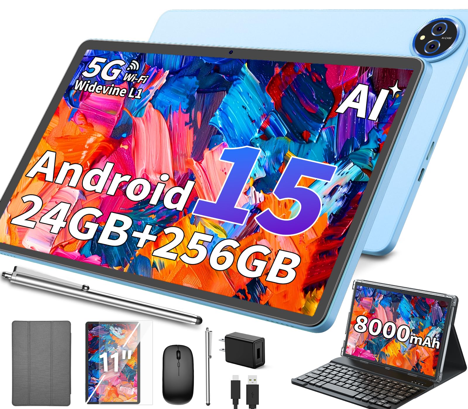 Amazon.com : 11 Inch Tablet Android 15 Tablet, 2026 Tablets with