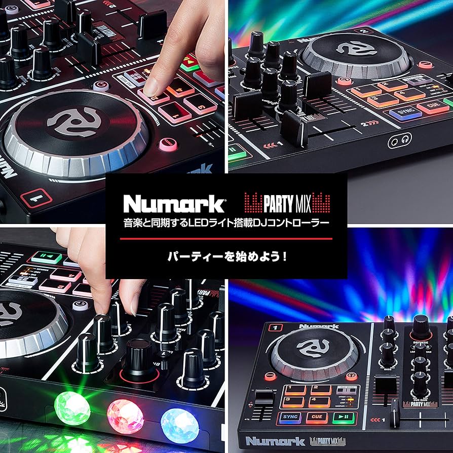 ほぼ新品【ヘッドフォン付き】Numark DJコントローラー LEDライト搭載