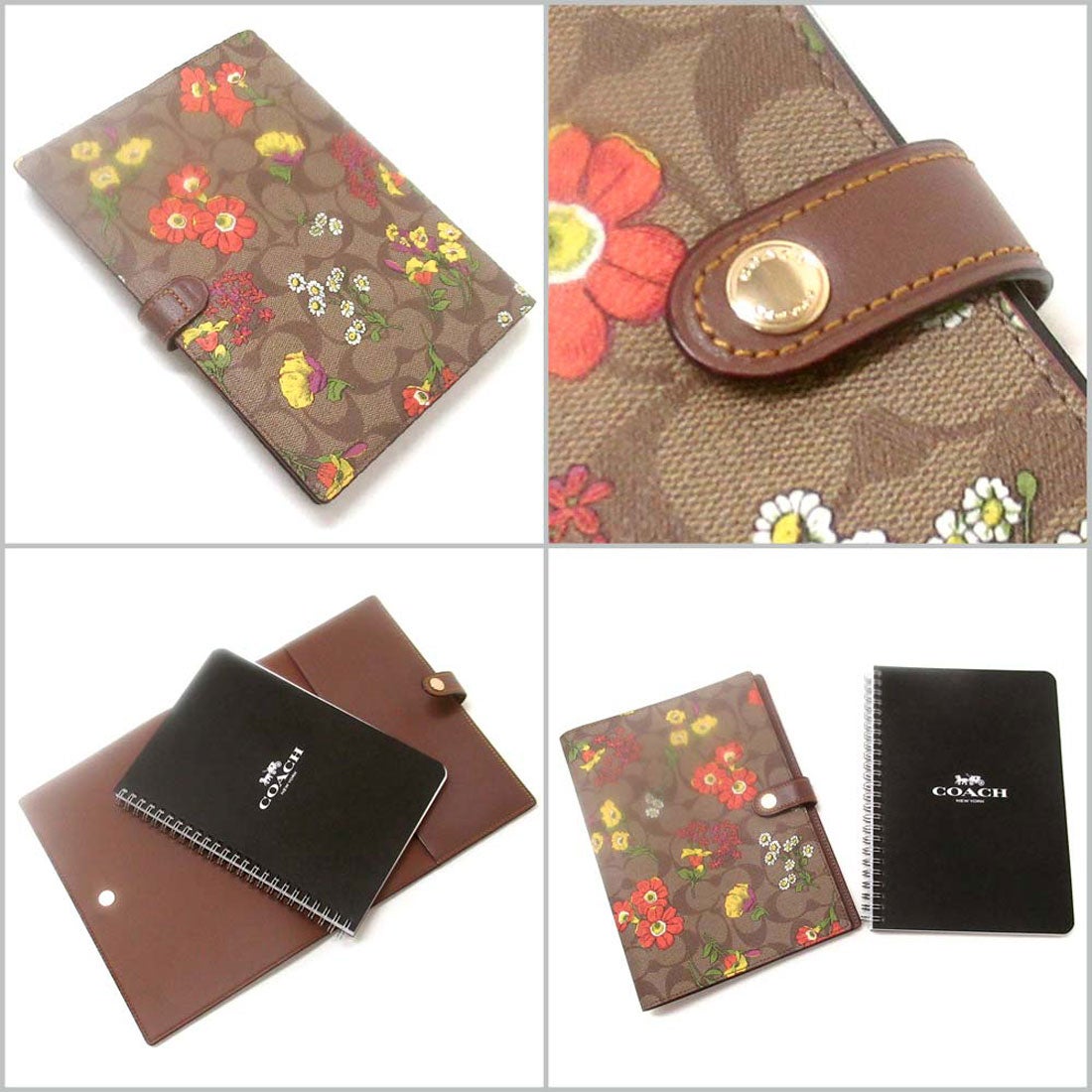 未使用 コーチ ノートカバーセット シグネチャー ブラウン COACH