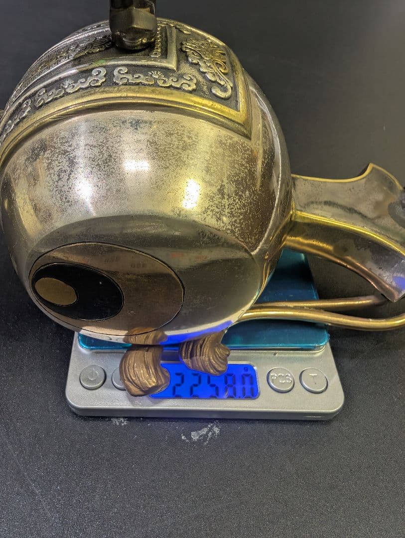 近藤正真 作 鋳銅 打出の小槌 大黒天 高23cm 共箱 高岡銅器銀仕上 正真銘