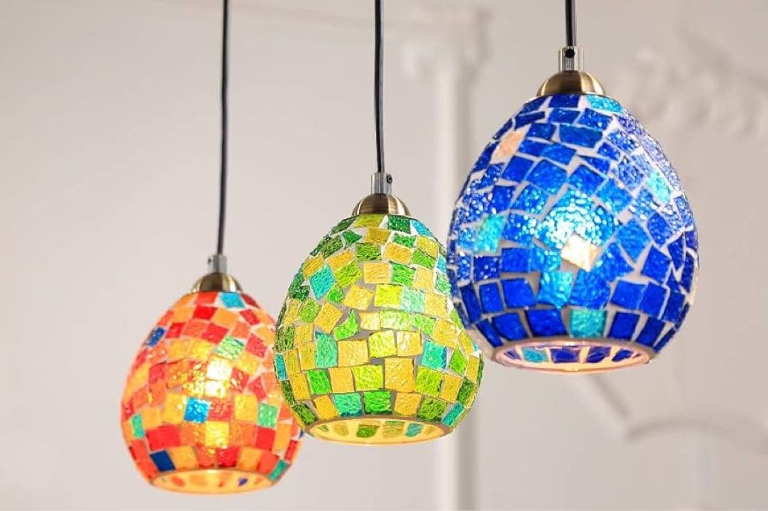 503 ペンダントライト ステンドグラス レトロ 北欧 アンティーク LED