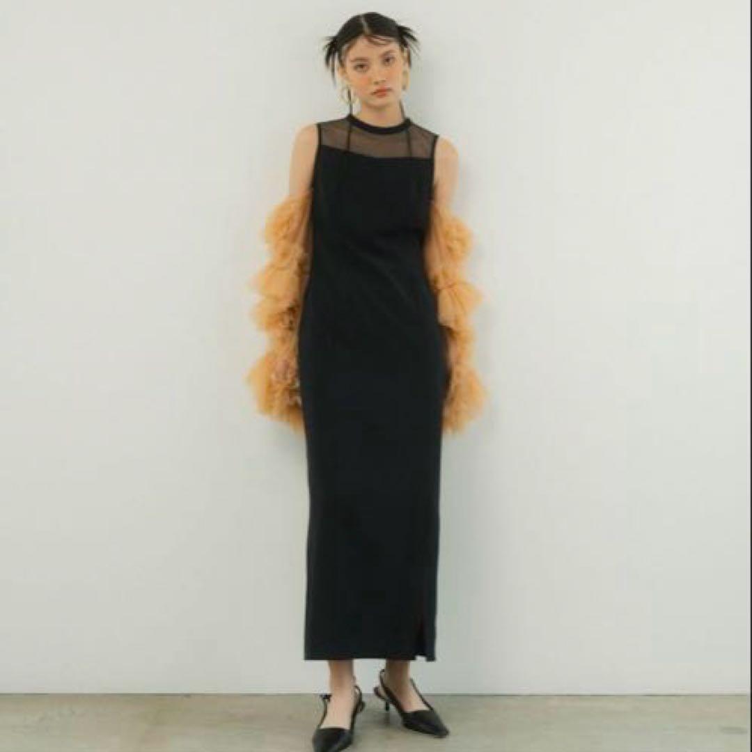 美品】ANDRESD detached sleeve dress ネイビー S