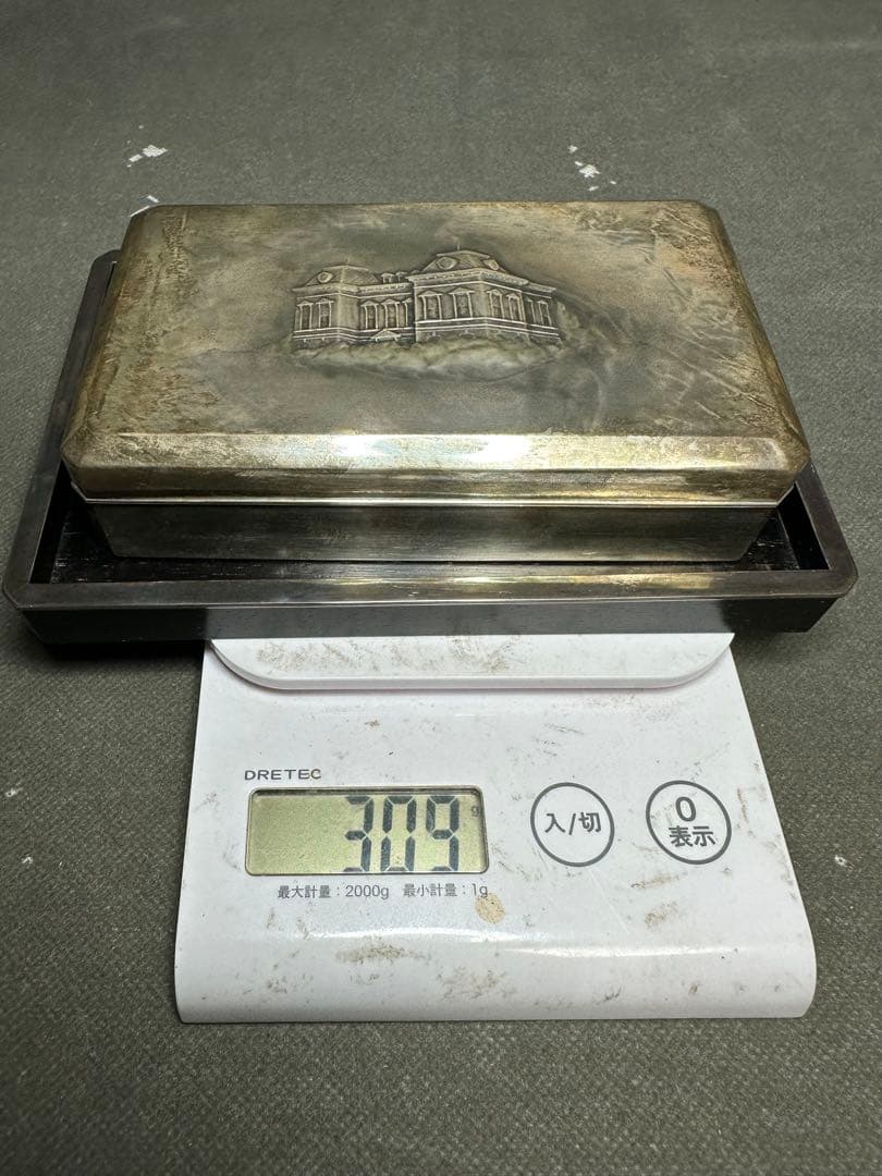 銀製三越 煙草具 煙草盆 内唐木 煙草入 小箱 喫煙具 小物入