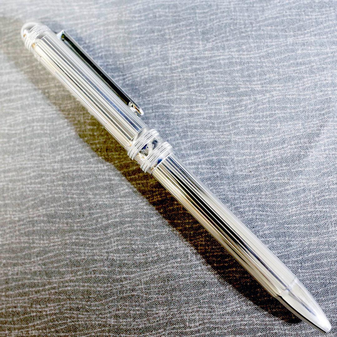 【美品】プラチナ ダブルアクション スターリングシルバー ボールペン シャープ