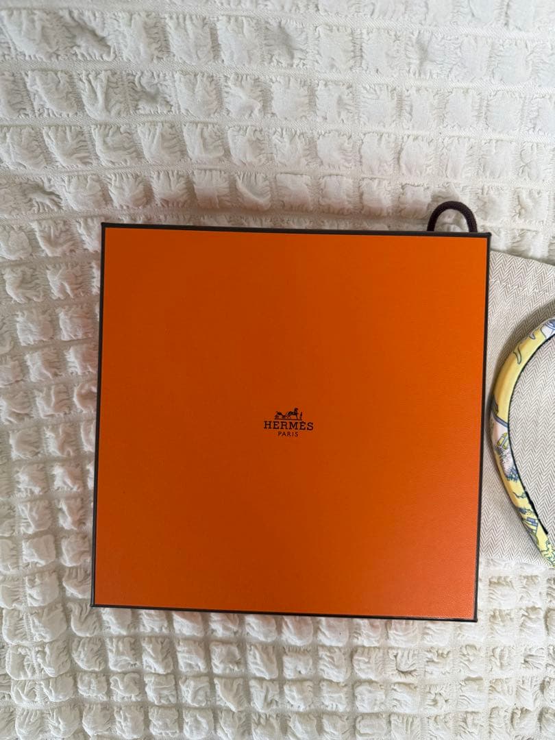 (中古)Hermèsエルメス アートプリント ヘアバンド/黄色カチューシャ